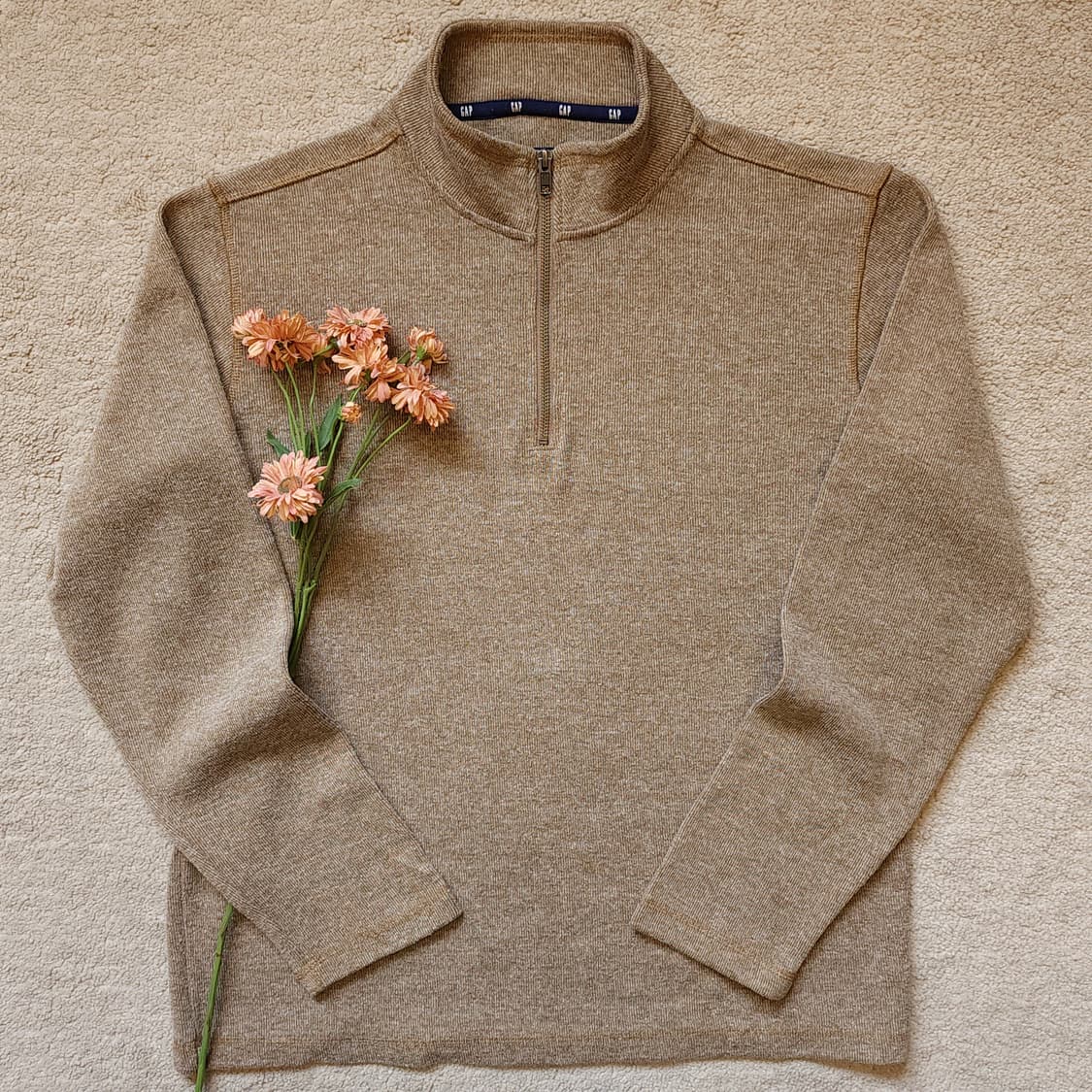 90s 올드갭 하프집업 풀오버 코튼니트 L 상품이미지2