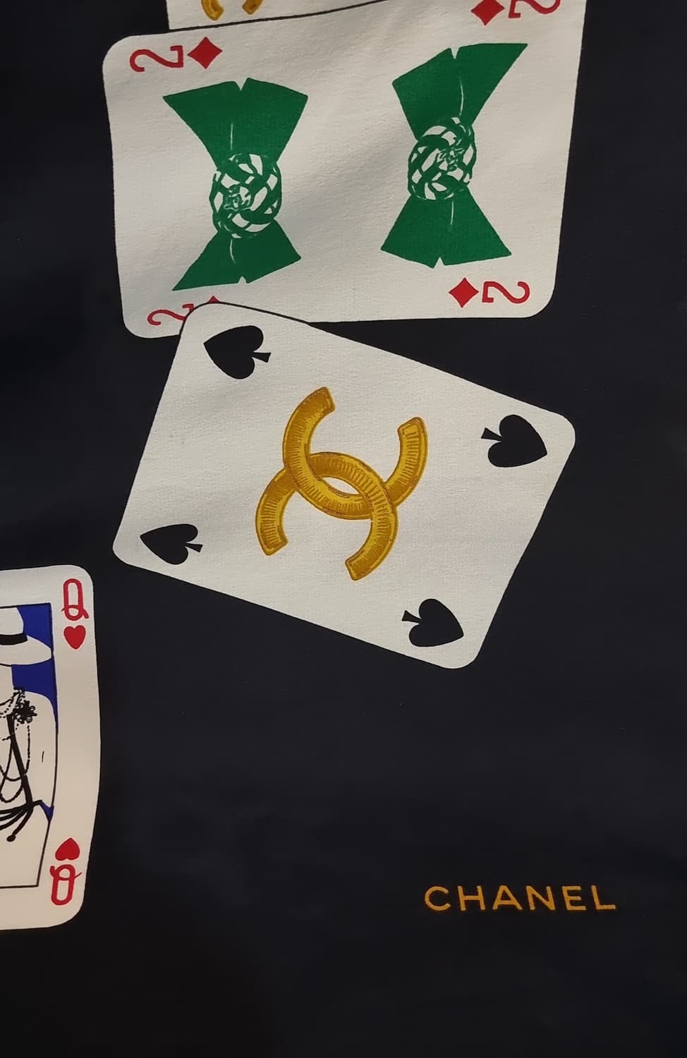 Chanel 샤넬빈티지 카드 프린트 실크 스카프 상품이미지7