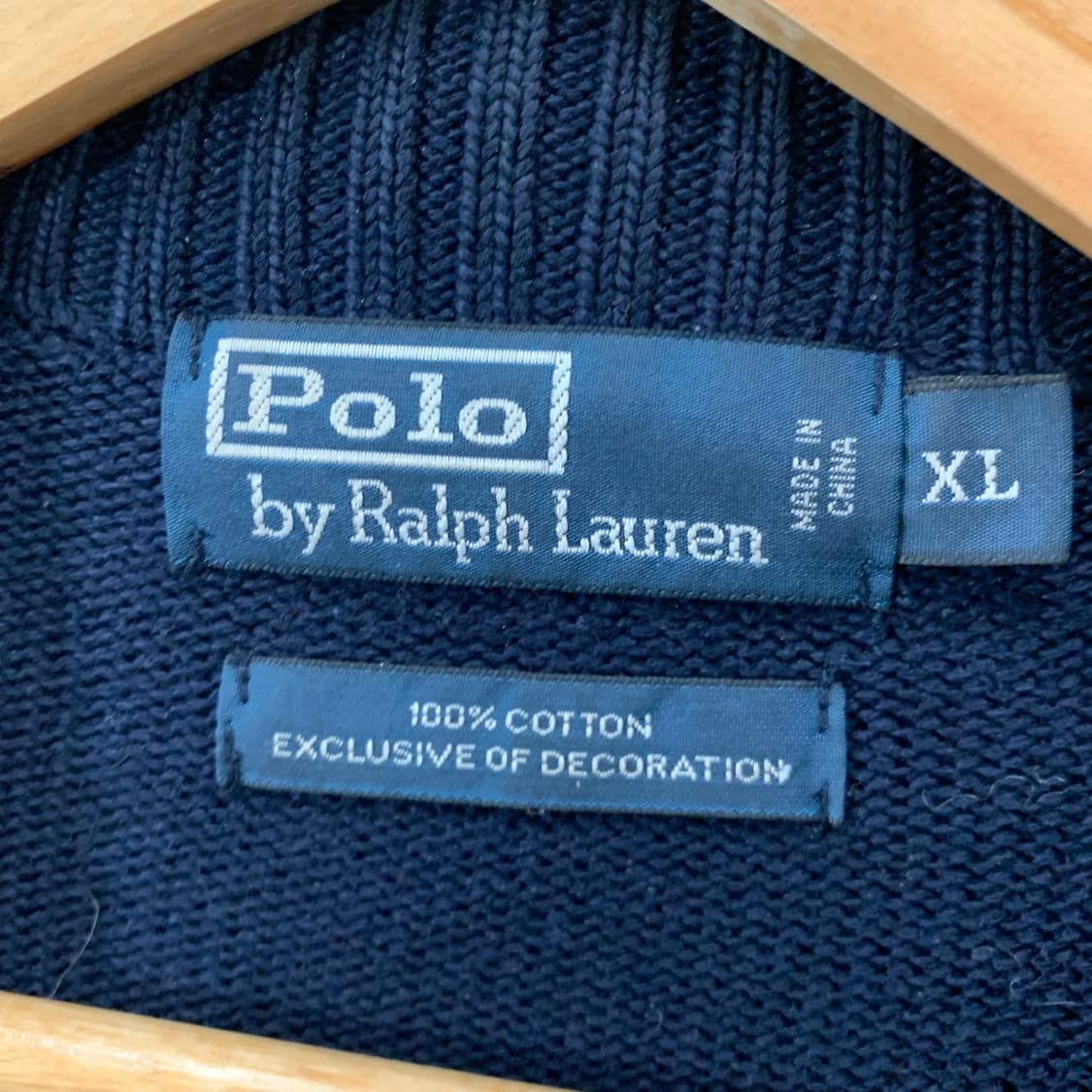 폴로 코튼 네이비 반집업 니트 상품이미지3