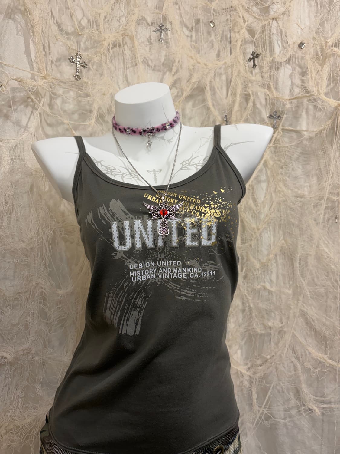 Grunge camo mesh sleeveless 상품이미지5