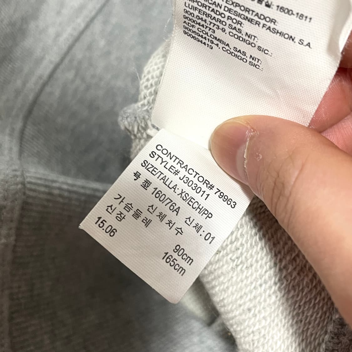 캘빈클라인 그레이 맨투맨 여성XS 상품이미지5