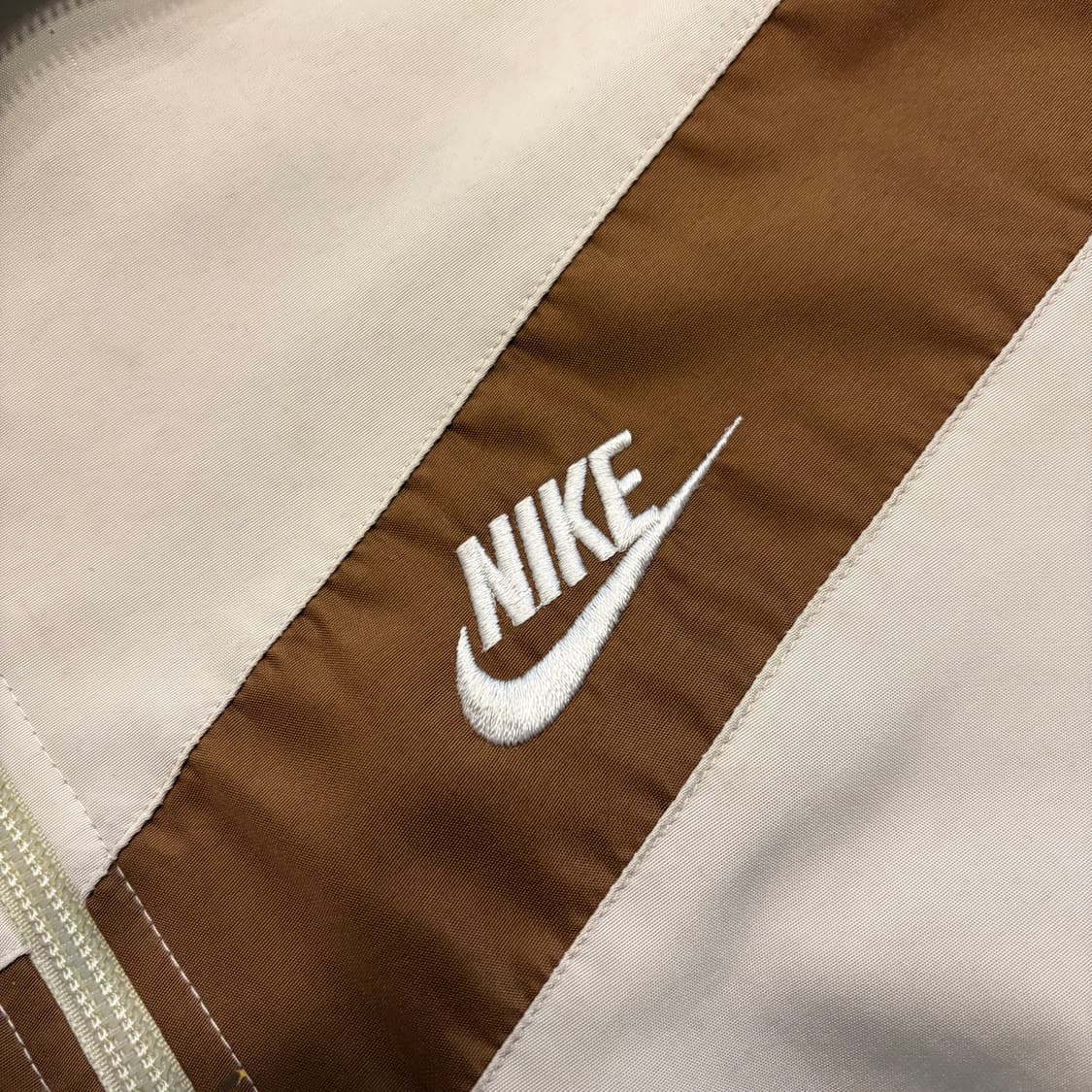 [L] 03s 나이키 빈티지 아이보리/브라운 바람막이 자켓 점퍼 C493 상품이미지5