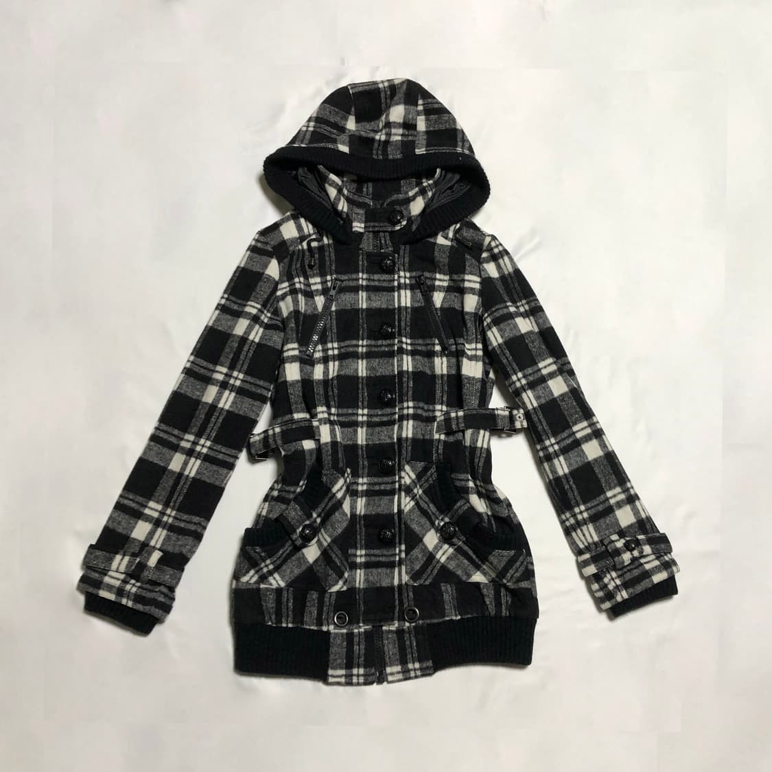 체크 후드 점퍼 상품이미지1