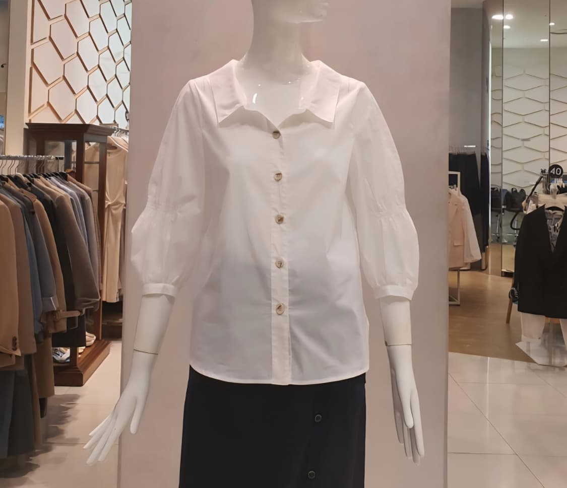 [55]주크 소매 셔링 블라우스 상품이미지1