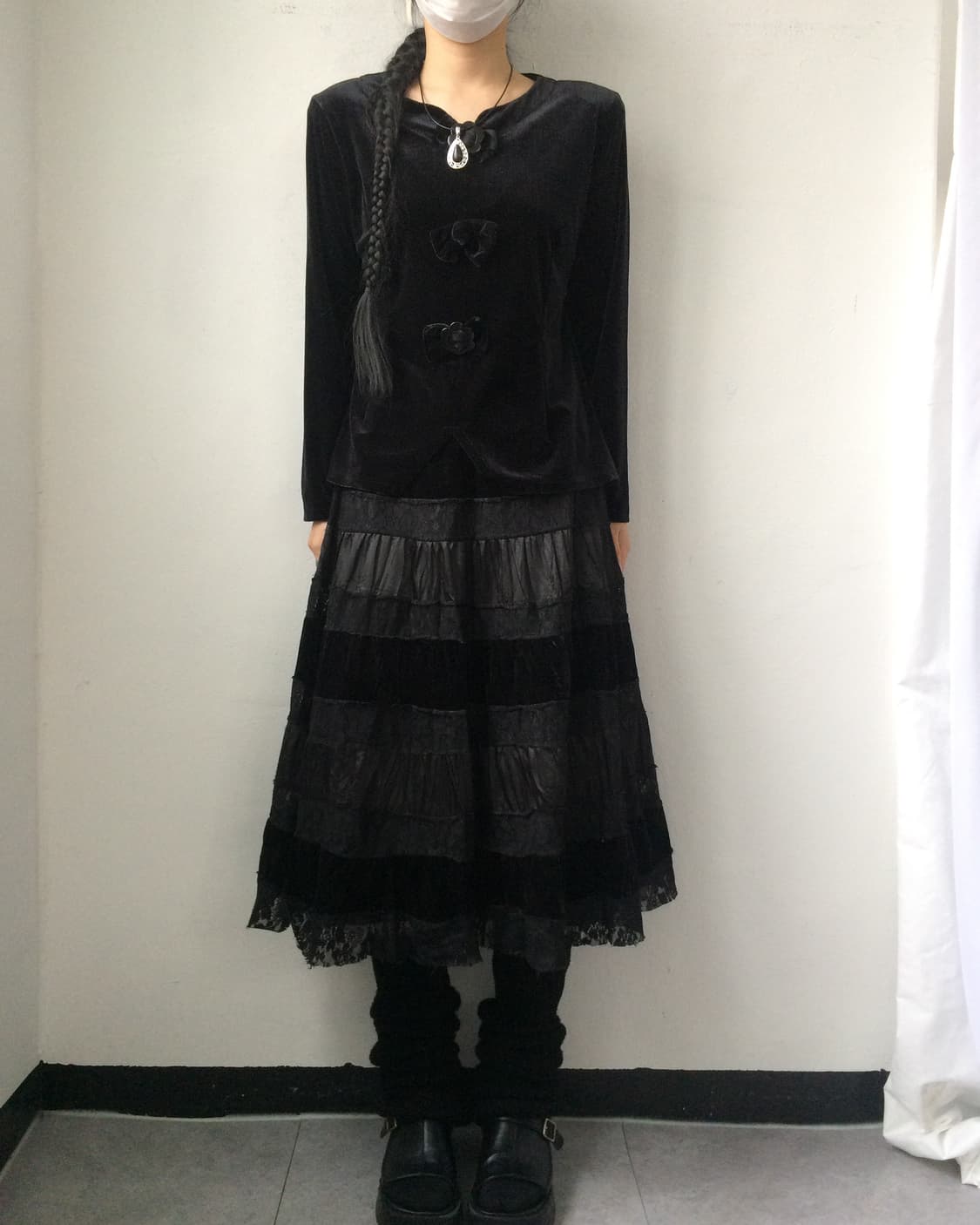 Ribbon point velvet blouse 상품이미지7