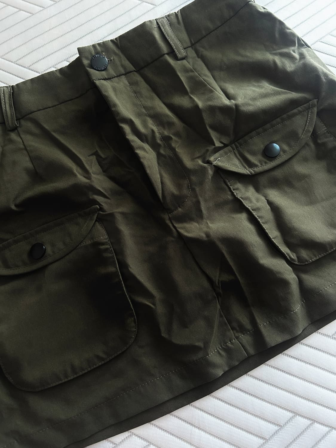 vintage khaki mini skirt 빈티지 카키 미니스커트 상품이미지1