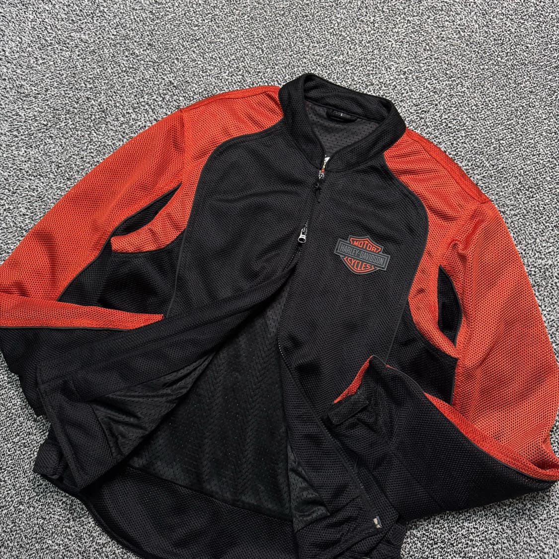 Name : 할리데이비슨 후면 빅로고 블랙 오렌지 매쉬 레이싱 자켓 :) 상품이미지3