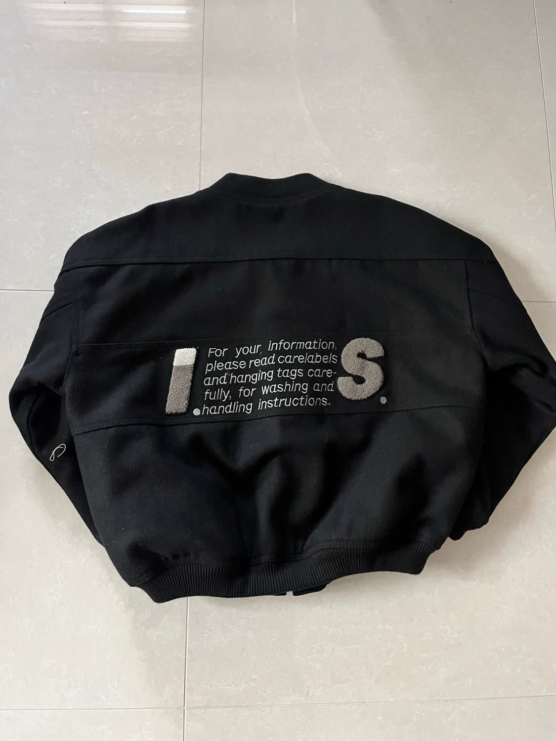 80s 빈티지 이세이미야케 케어라벨 울 봄버 자켓 상품이미지2