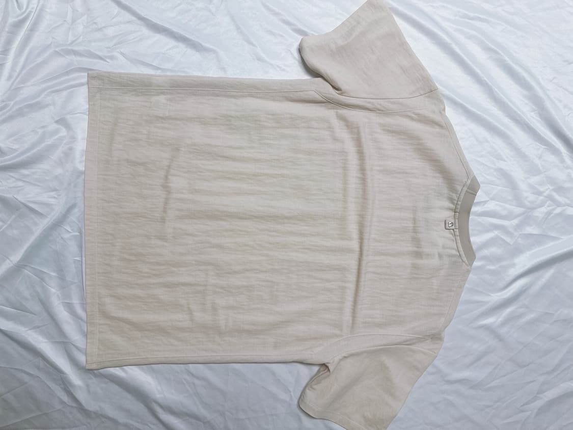 알레그리 아이보리 린넨라이크 라운드 티셔츠(m/105) 상품이미지5