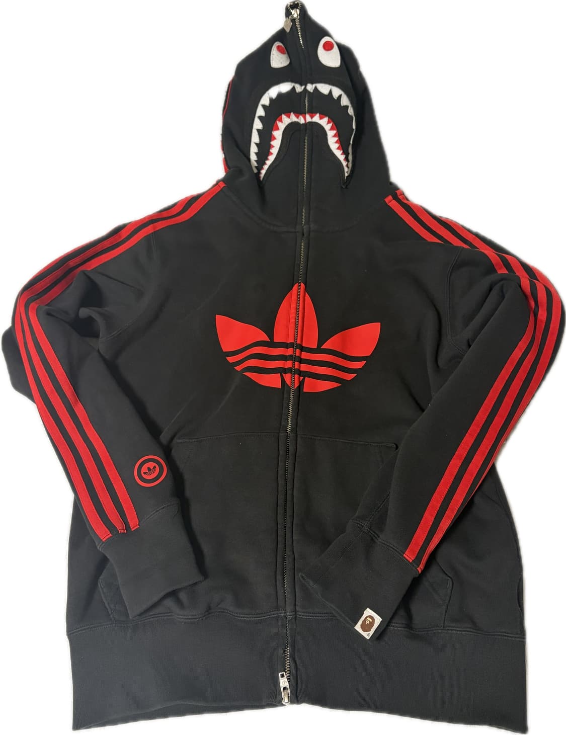 아디다스 x 베이프 얼티밋 샤크 후드 블랙 상품이미지3