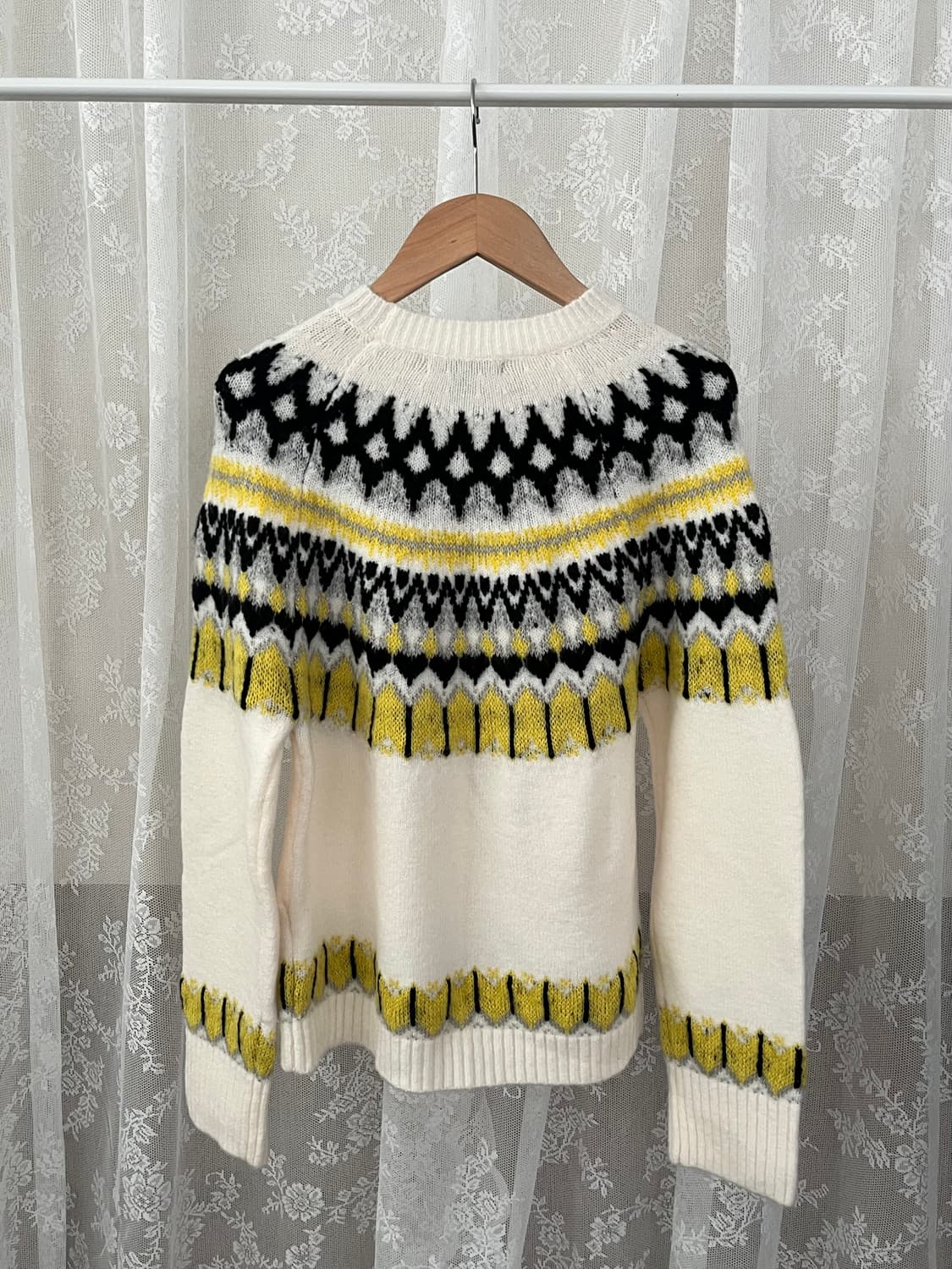 3) 마쥬 메탈릭 자카드 니트 스웨터 아이보리 상품이미지2