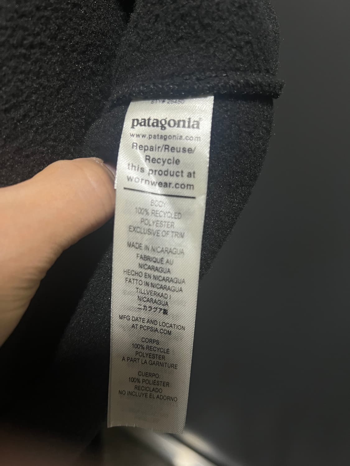 [xl] 파타고니아 신칠라 스냅티 플리스 풀오버 블랙 포지 그레이 상품이미지4