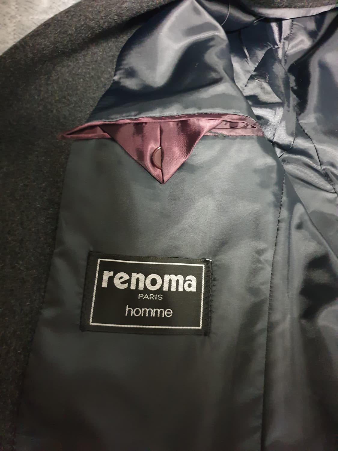 레노마 파리 옴므 슬림핏 울 혼방 코트 다크그레이 (97사이즈) 상품이미지4