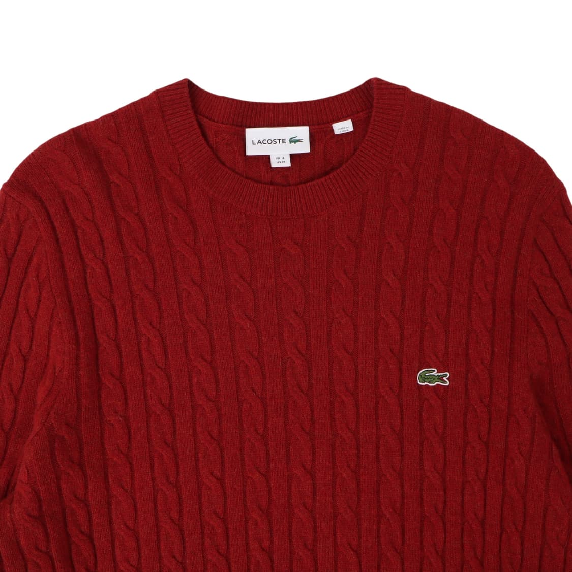 라코스테 레드 울 케이블 니트 스웨터 상품이미지2