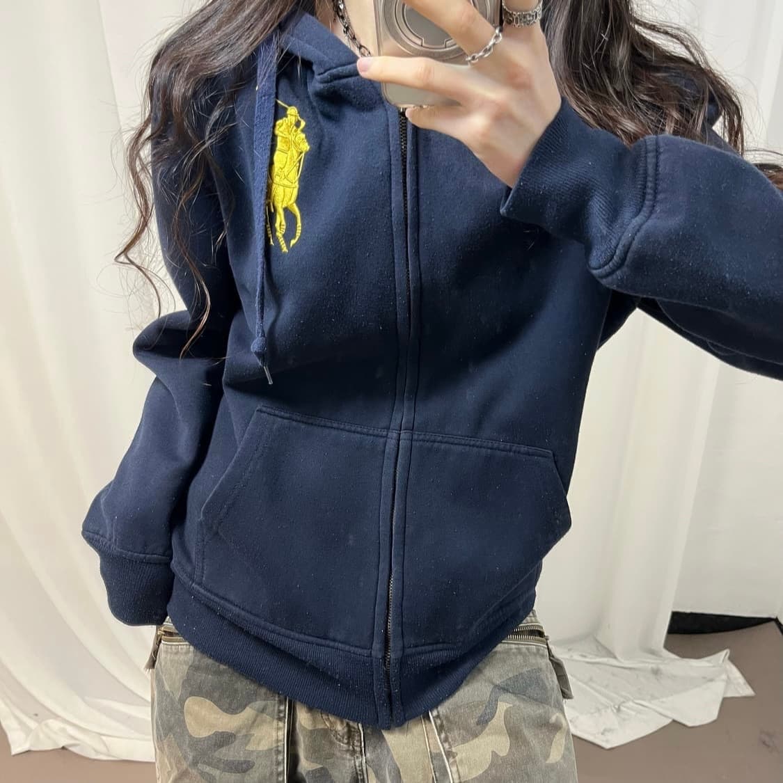 Polo Big Pony Navy Hood Zip-up 상품이미지3