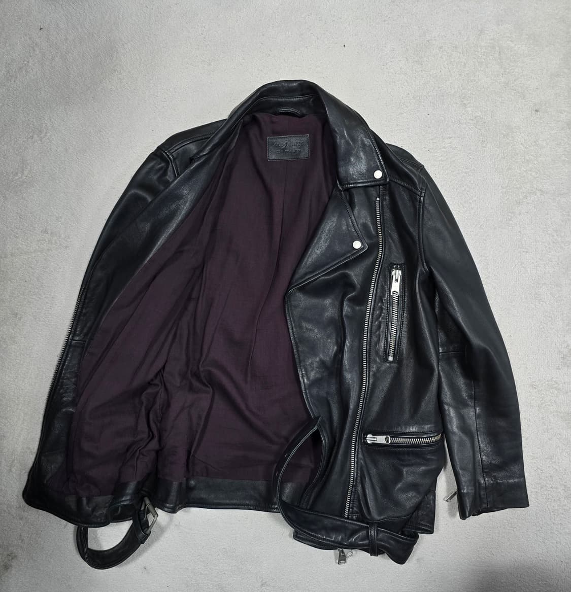 Allsaints 올세인츠 블랙 램스킨 라이더 자켓 상품이미지2