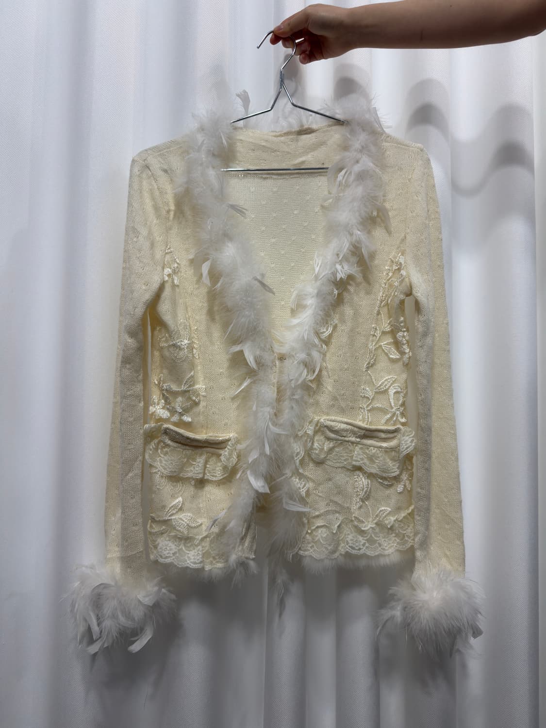 white fur fairy cardigan 상품이미지7