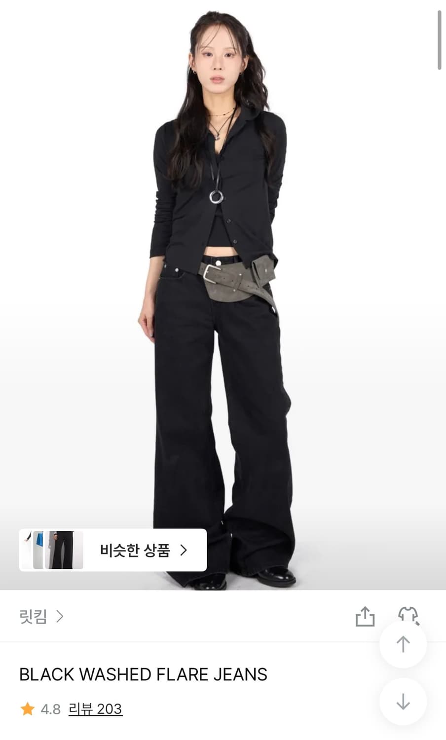 릿킴 BLACK WASHED FLARE JEANS 부츠컷 플레어 상품이미지4