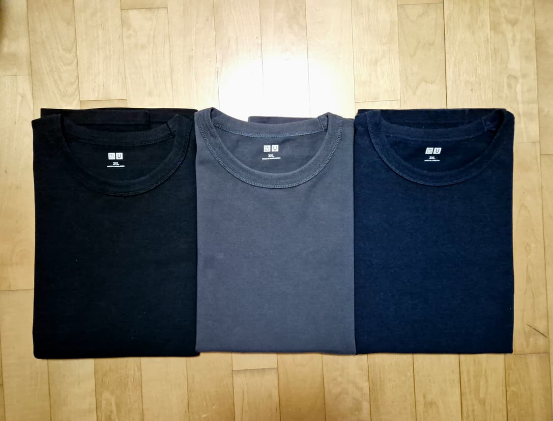 유니클로 U 크루넥 반팔티 2XL 3종 일괄 상품이미지1