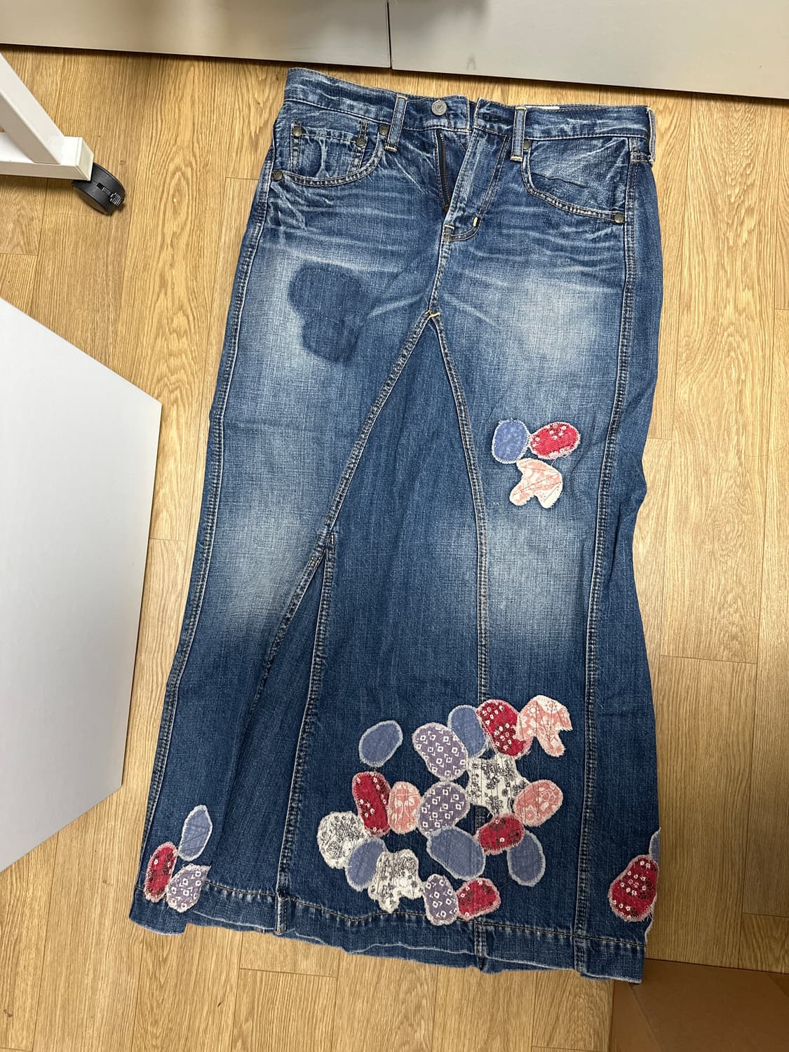 패치 데님 스커트 상품이미지1