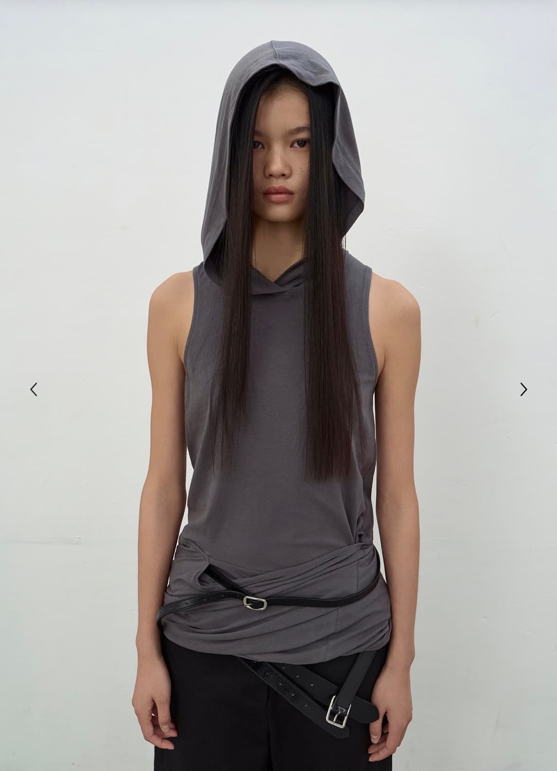 [LCDC] HOODED SLEEVELESS TOP (DARK GREY) 상품이미지2