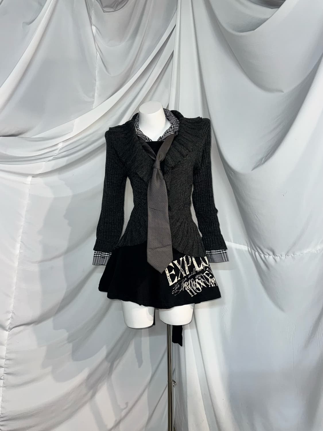 디그딥 무채색 데일리 펑크 공겜여주깔 코디세트  상품이미지5