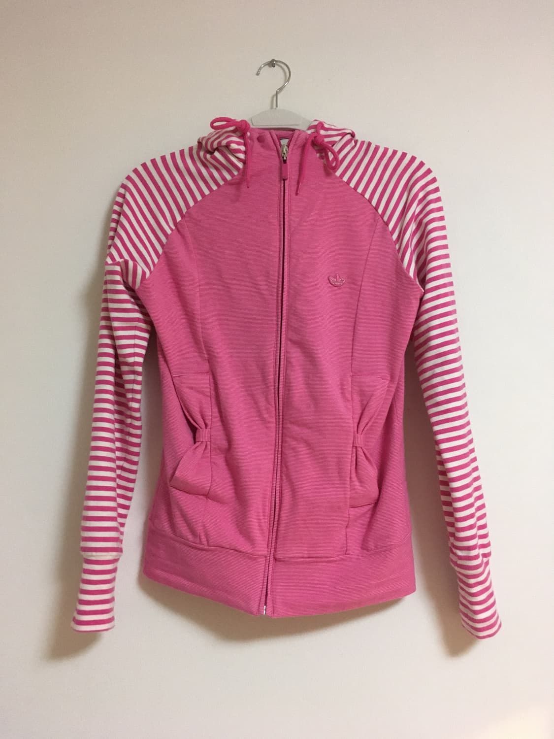 Adidas 스트라이프 핑크 리본 후드집업 95 상품이미지2