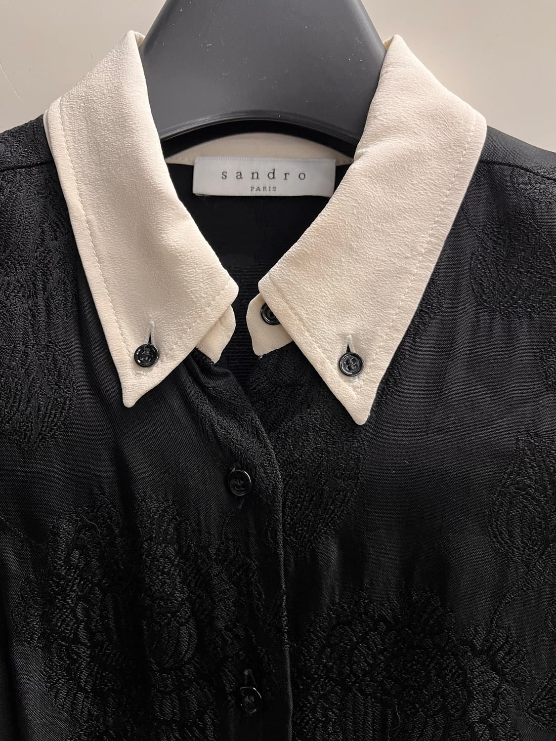 산드로 Sandro 실크카라 자카드 원피스 1 상품이미지2