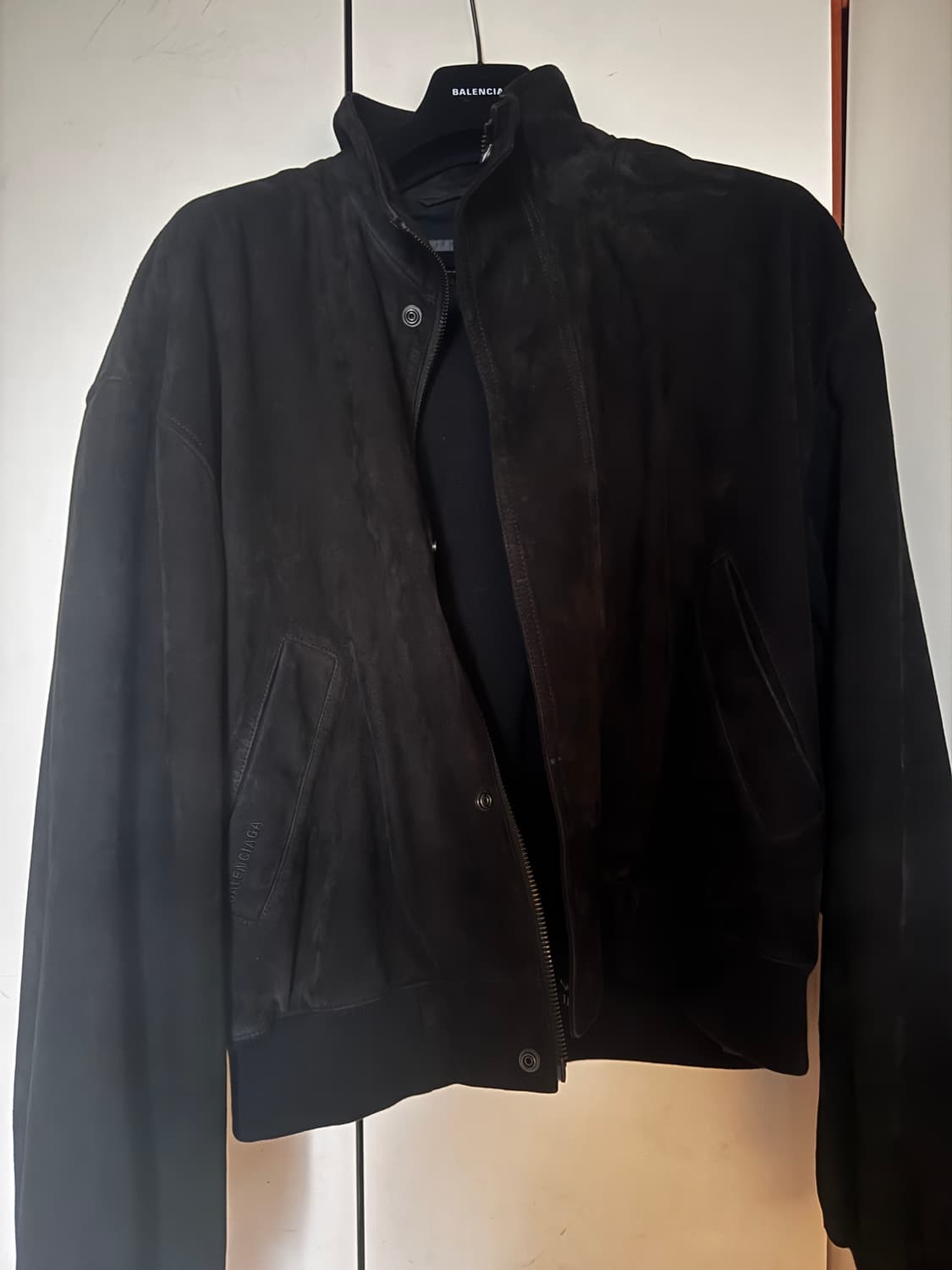 발렌시아가 블루종 블랙 스웨이드 자켓 상품이미지1