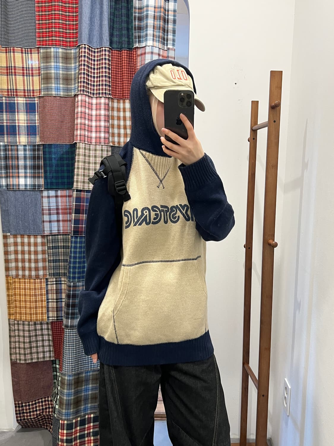 히스테릭글래머 네이비 니트 후드티 상품이미지1