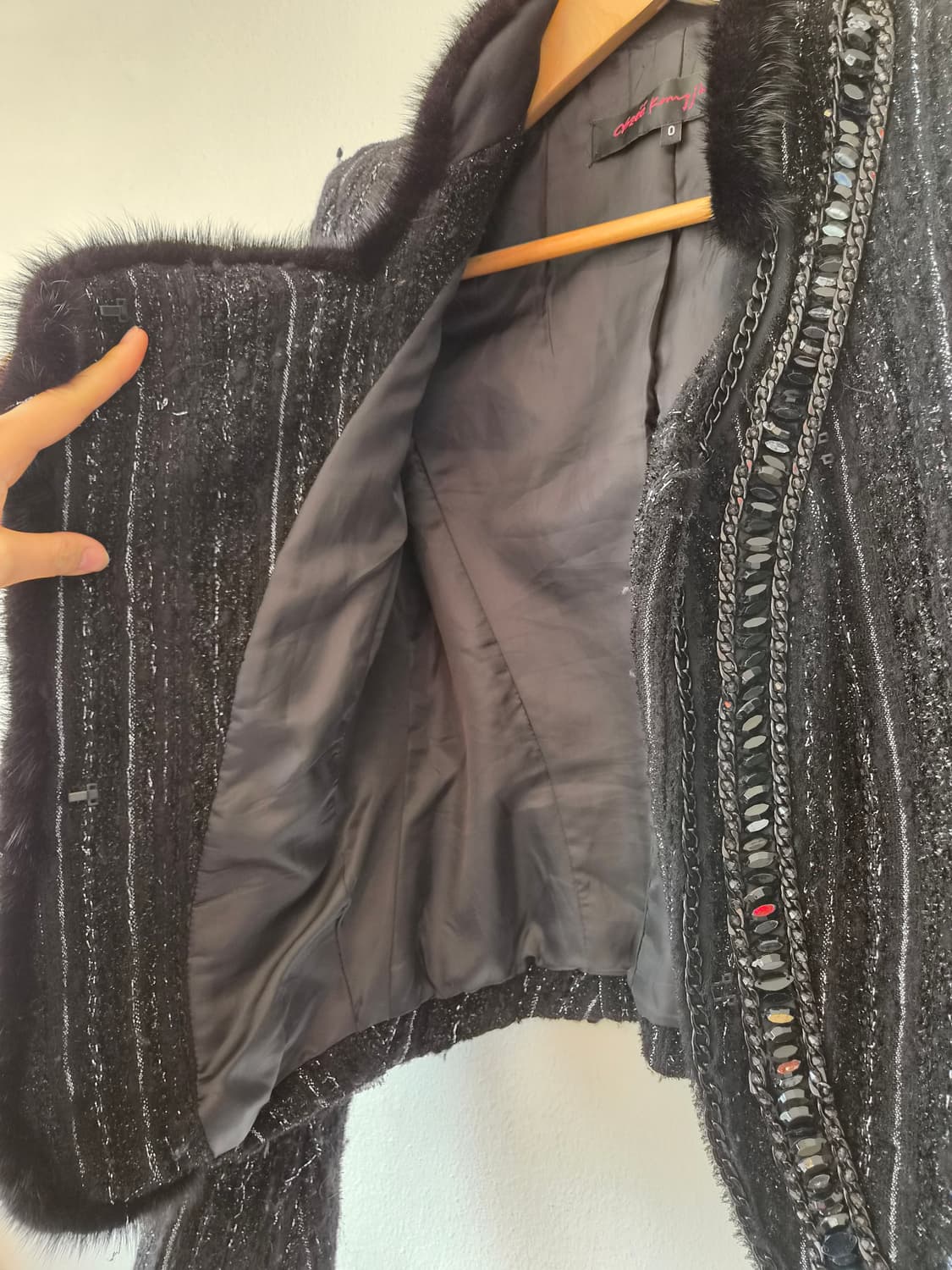 오브제 여성 비즈밍크울자켓 0사이즈 상품이미지5