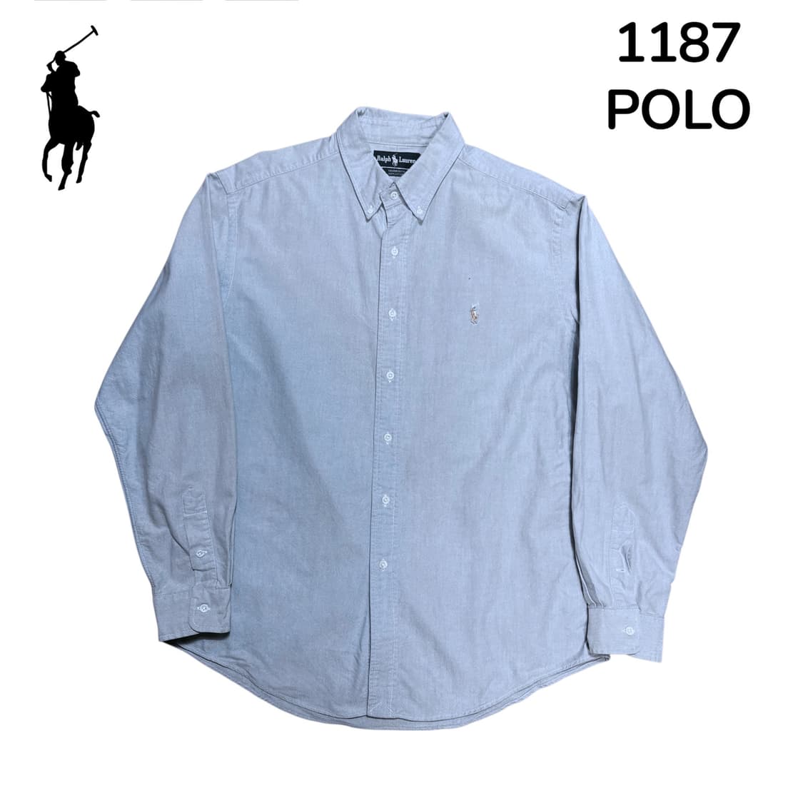 폴로 솔리드 단색 소라색 셔츠 L 상품이미지2