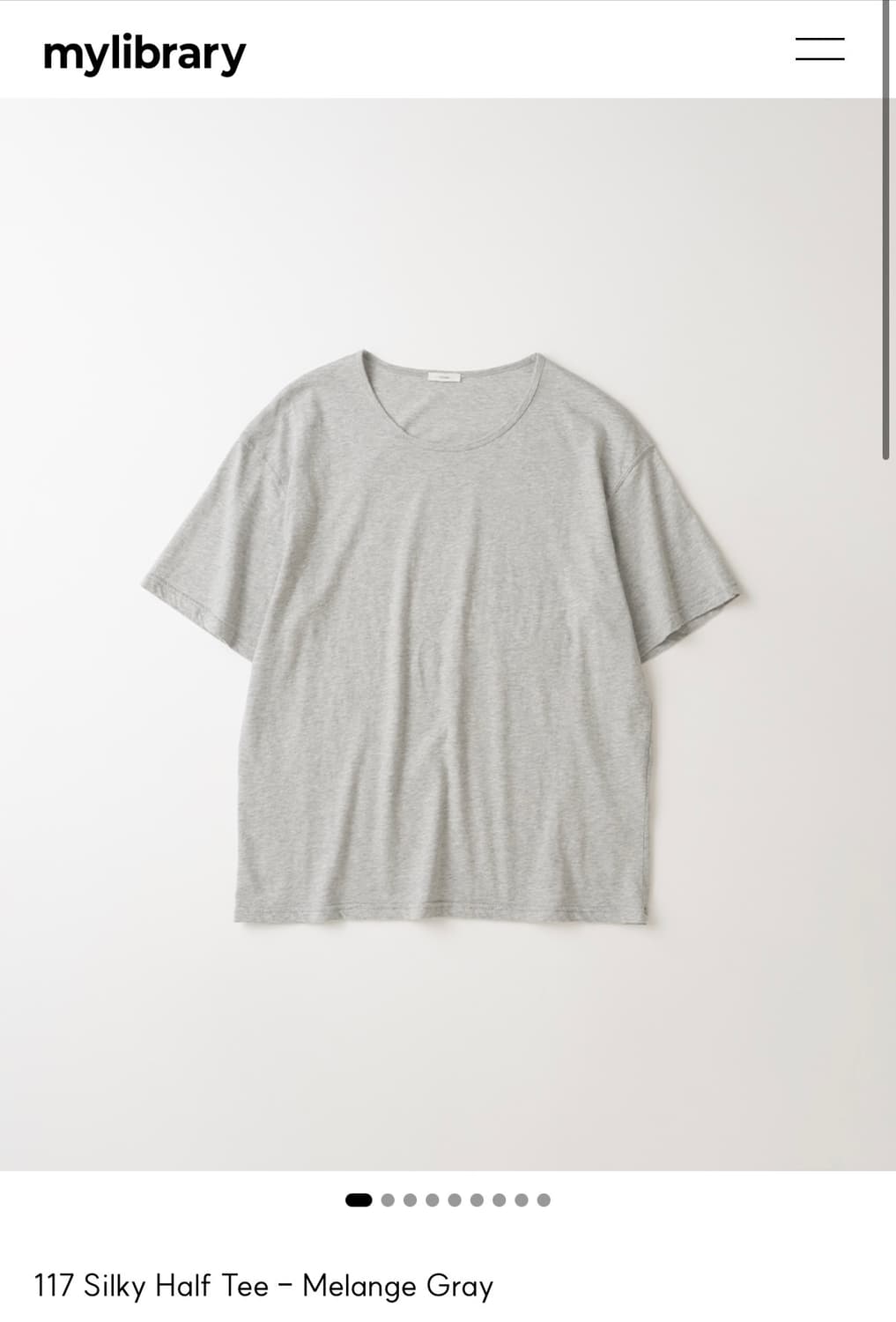 [M] 마이라이브러리 117 SilkyHalfTee MelangeGray 상품이미지1