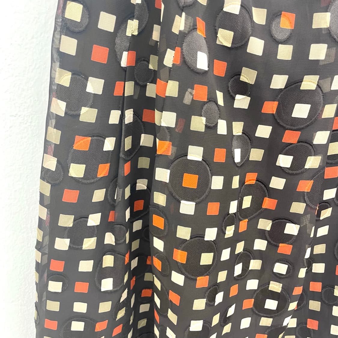 Dark brown mod print midi skirt 상품이미지2