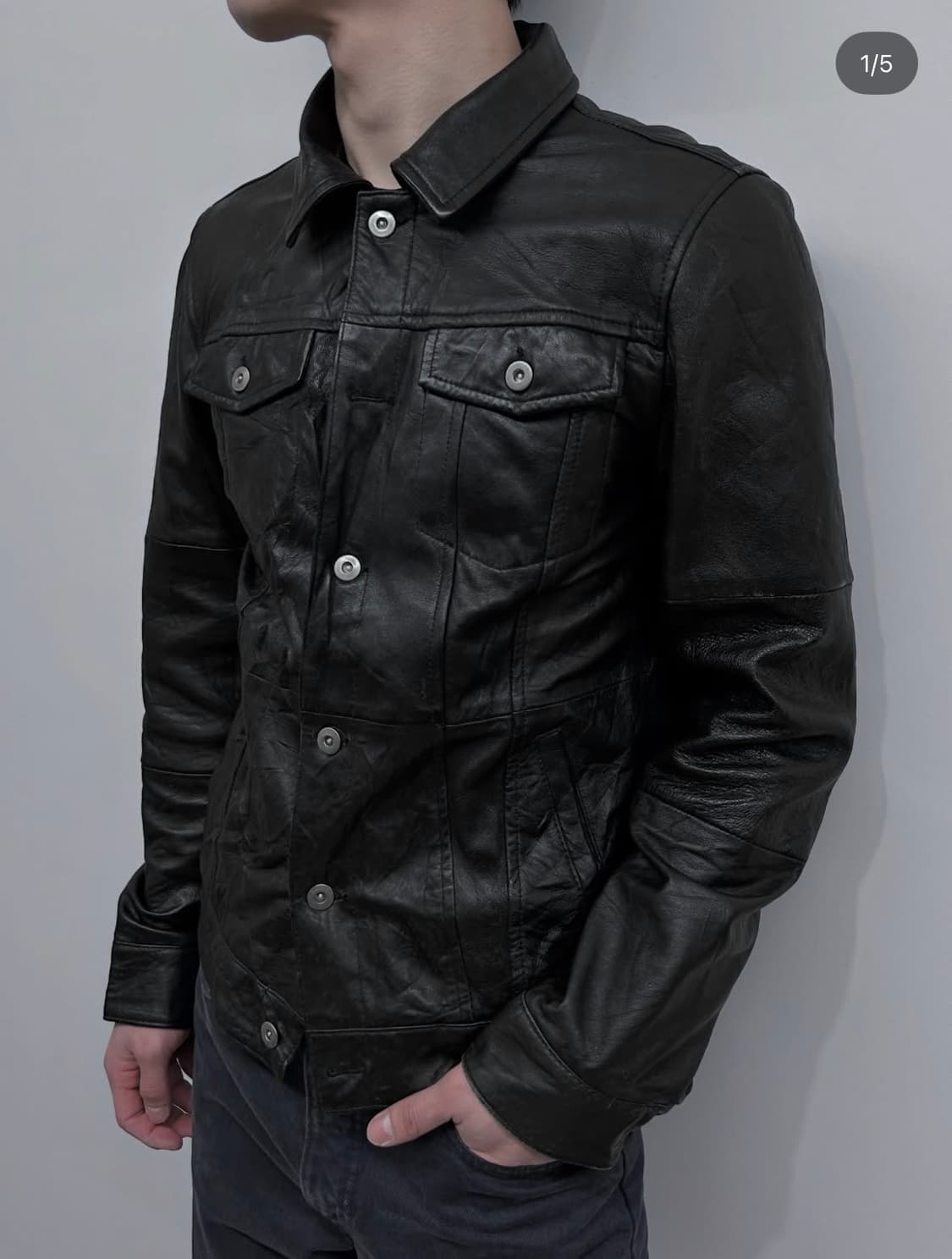 Japanese 00’s Rubik leather shirt jacket 상품이미지3