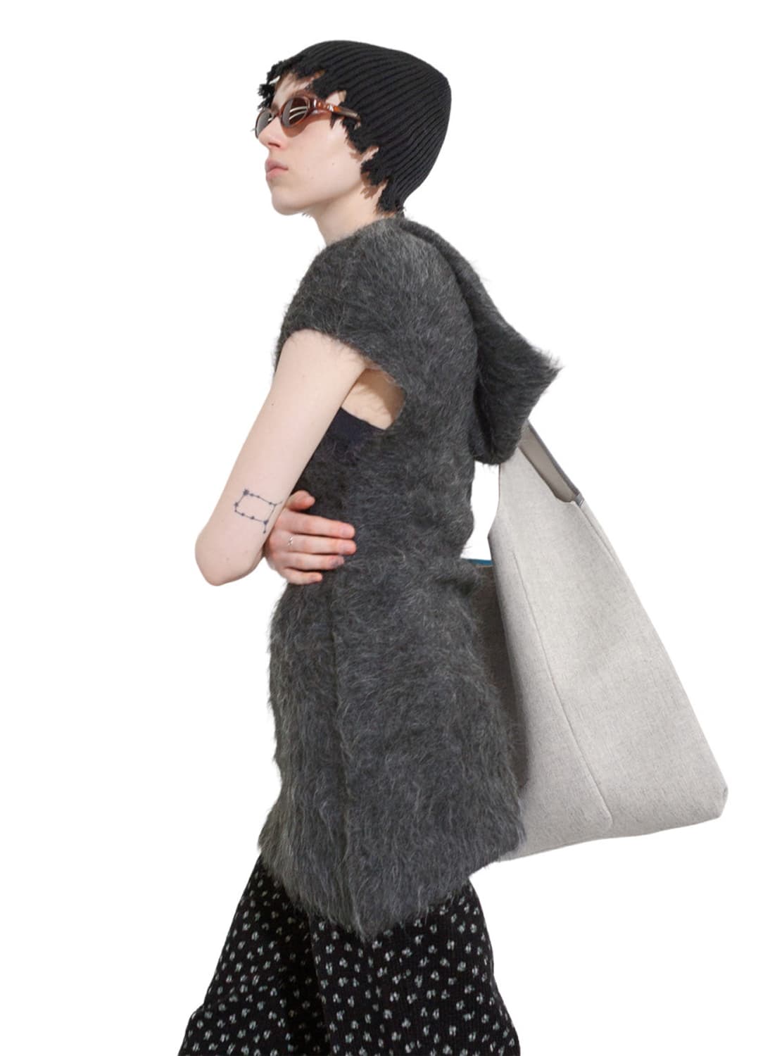 Hairy alpaca knit mini dress (그레이) 상품이미지2