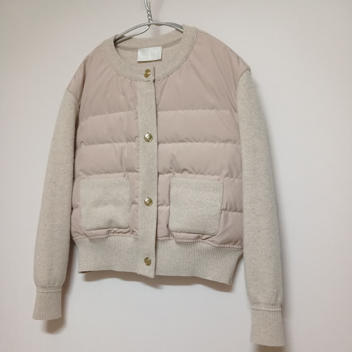 새상품)에스제이 SJSJ 구스다운 패딩+니트 가디건 상품이미지4