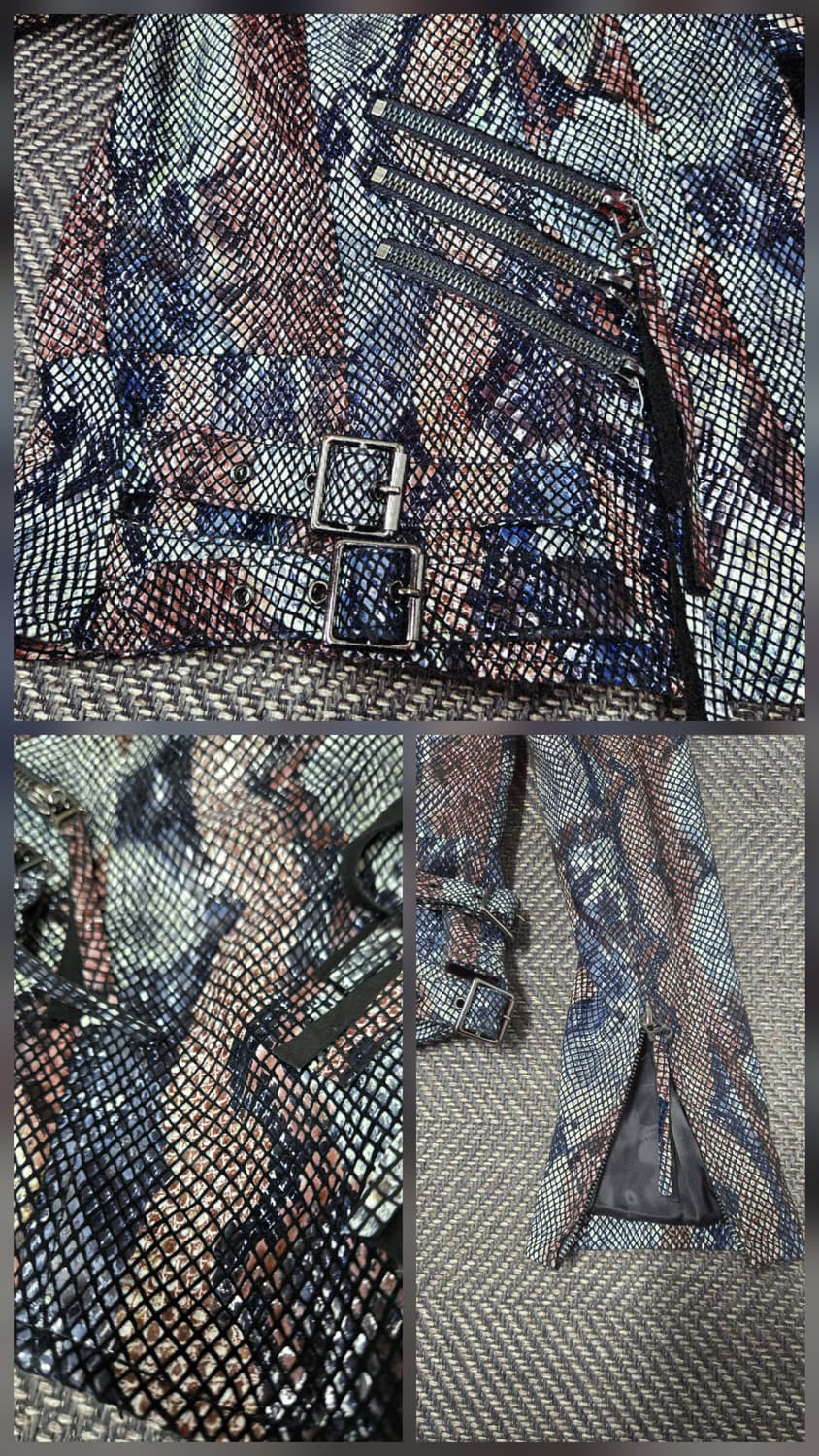 제시뉴욕 뱀피 무늬 가죽 라이더 재킷 상품이미지5