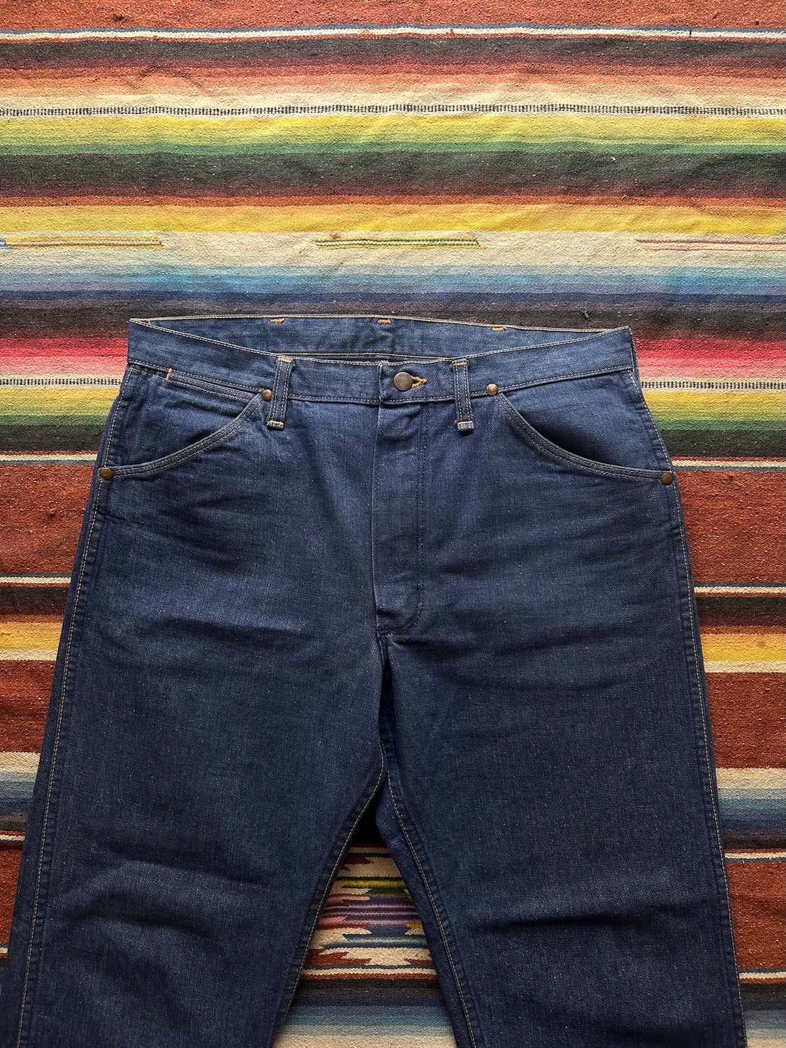 70s USA 빈티지 랭글러 13MWZ 셀비지 데님 팬츠 상품이미지4