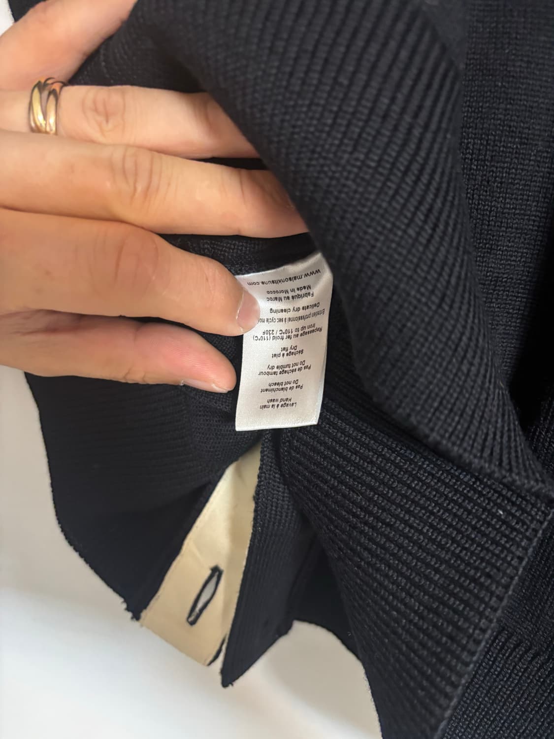 메종키츠네 트리컬러 폭스 울가디건 네이비 L 상품이미지5