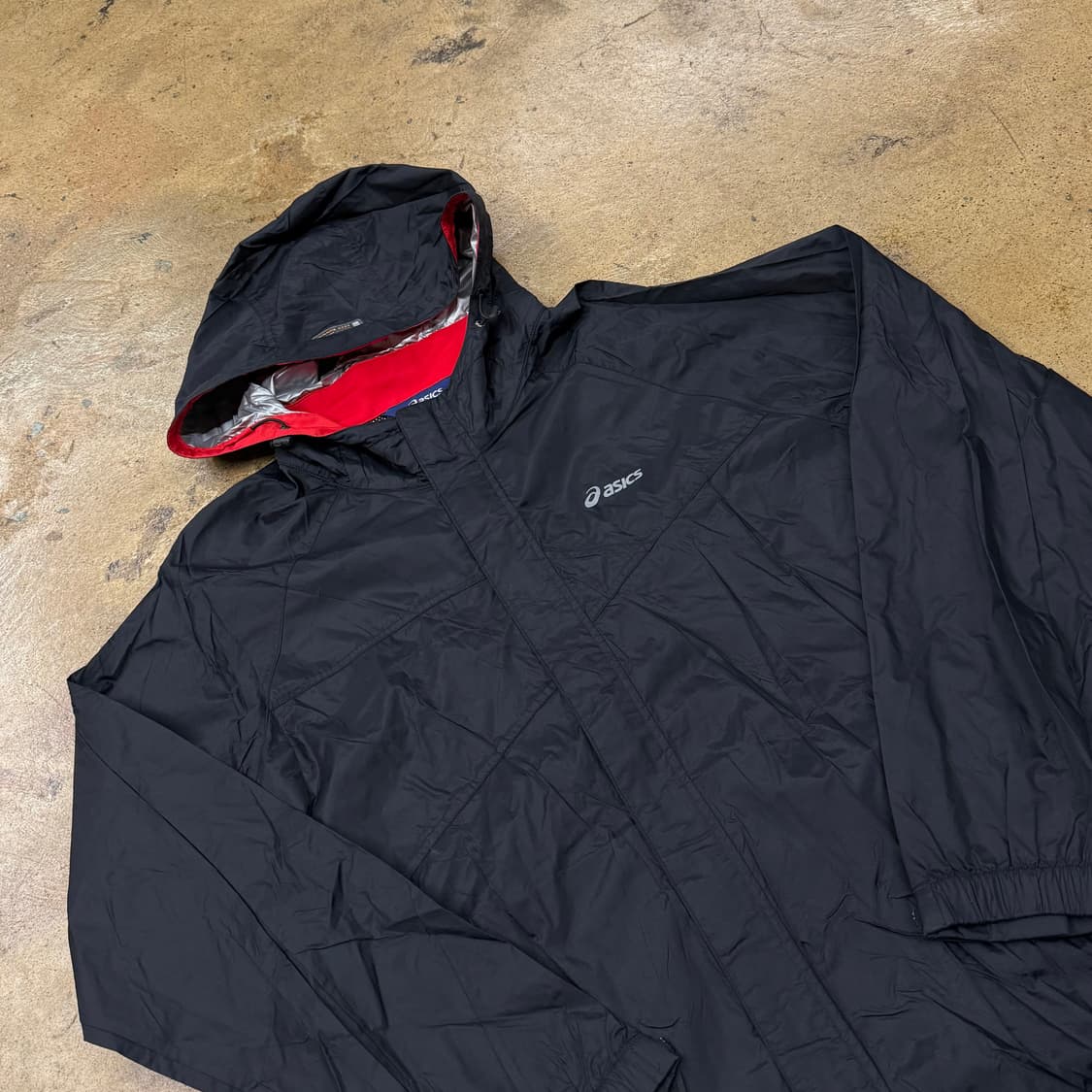 [정품/105] 아식스 블랙 바람막이 후드 자켓 b18 상품이미지1