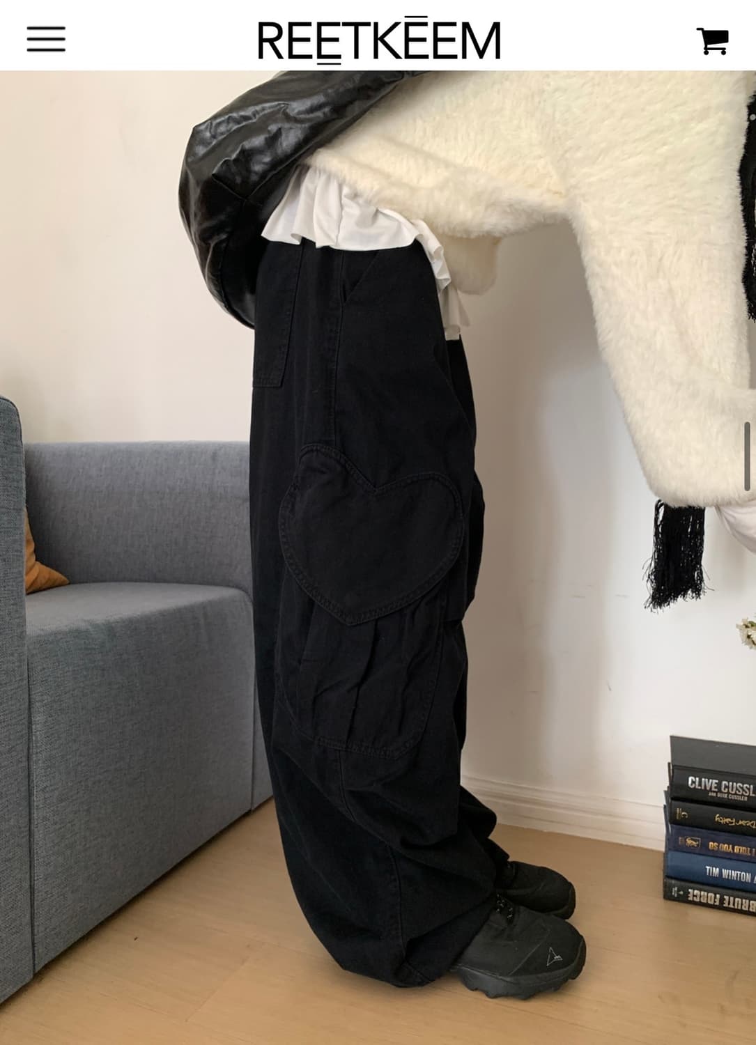 릿킴 HEART CARGO WASHED PANTS   상품이미지1