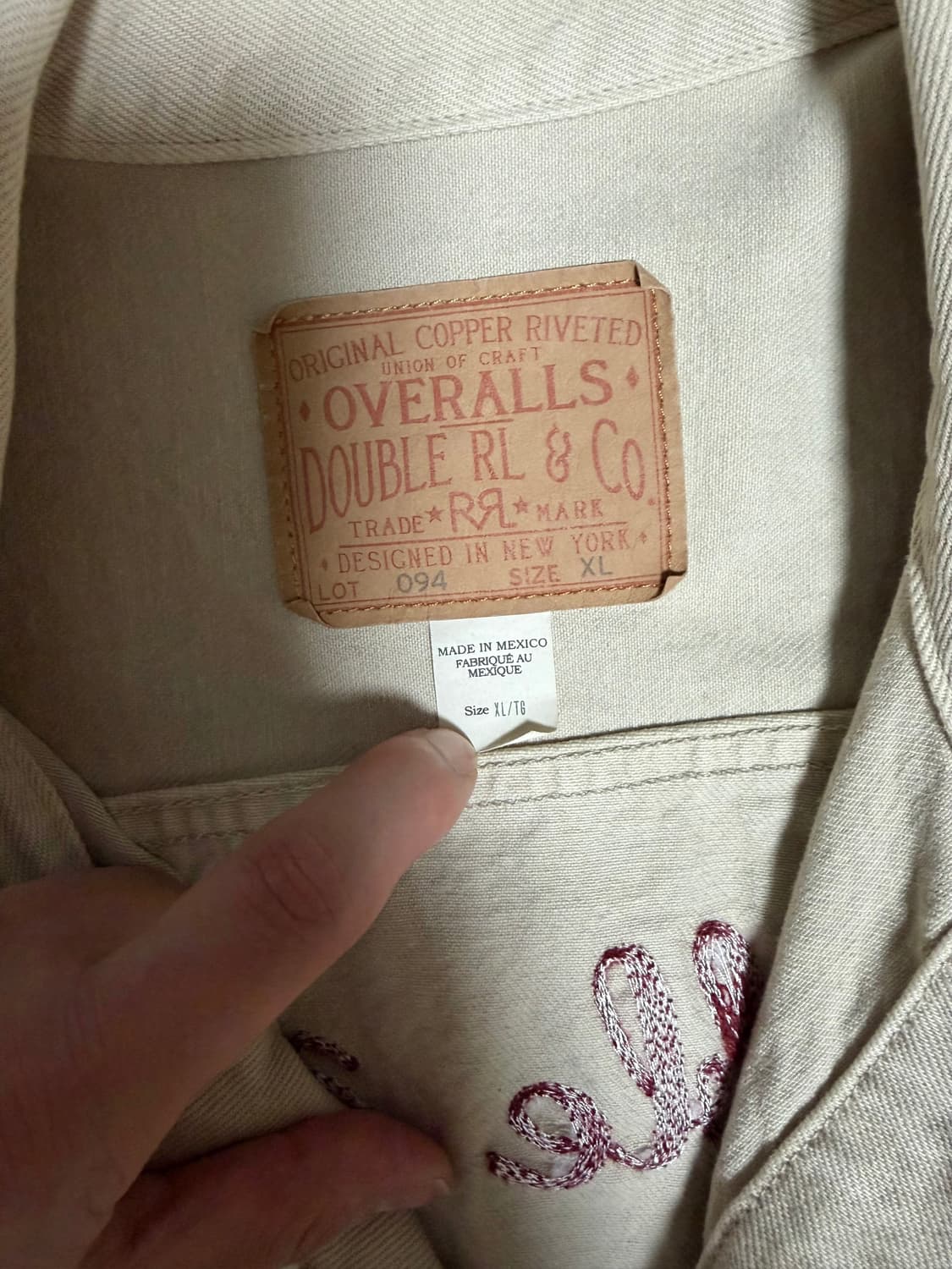 RRL 황소자수 베이지 데님 트러커 XL 상품이미지6
