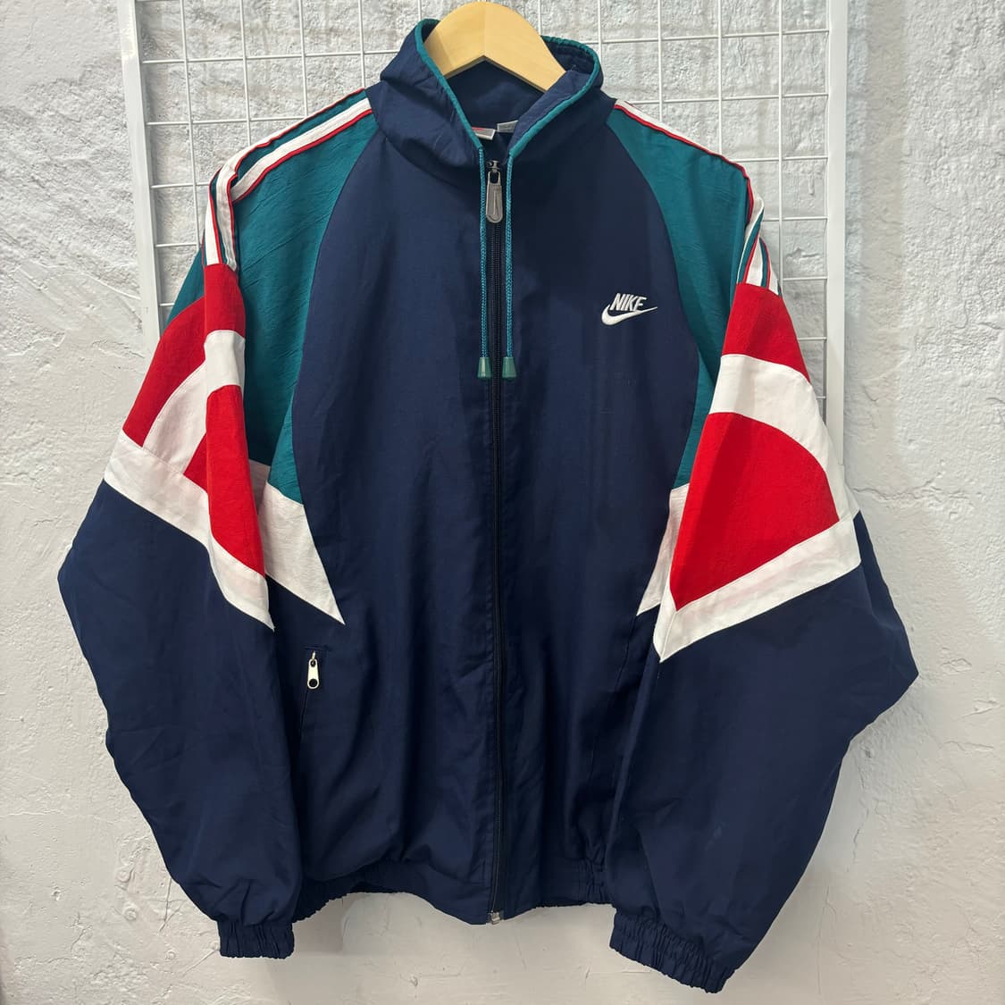 90s 나이키 올드스쿨 배색 빅 로고 바람막이 2XL 상품이미지2