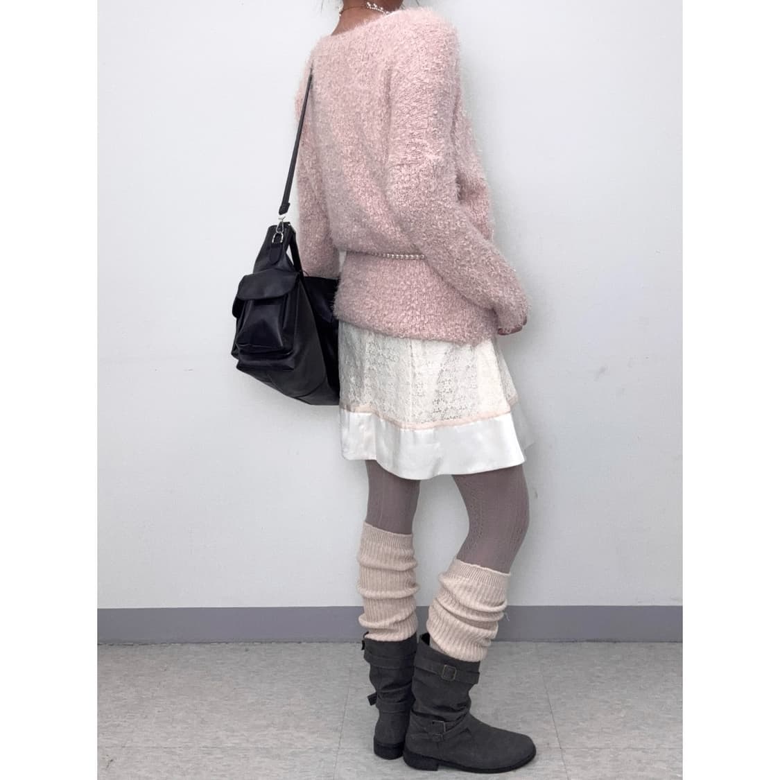 빈티지 핑크 퍼 니트 상품이미지3