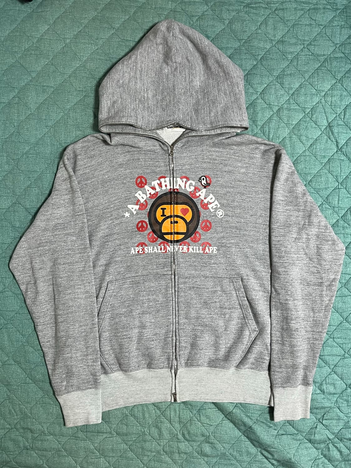 BAPE 베이프 베이비 마일로 후드집업 그레이 M 상품이미지1