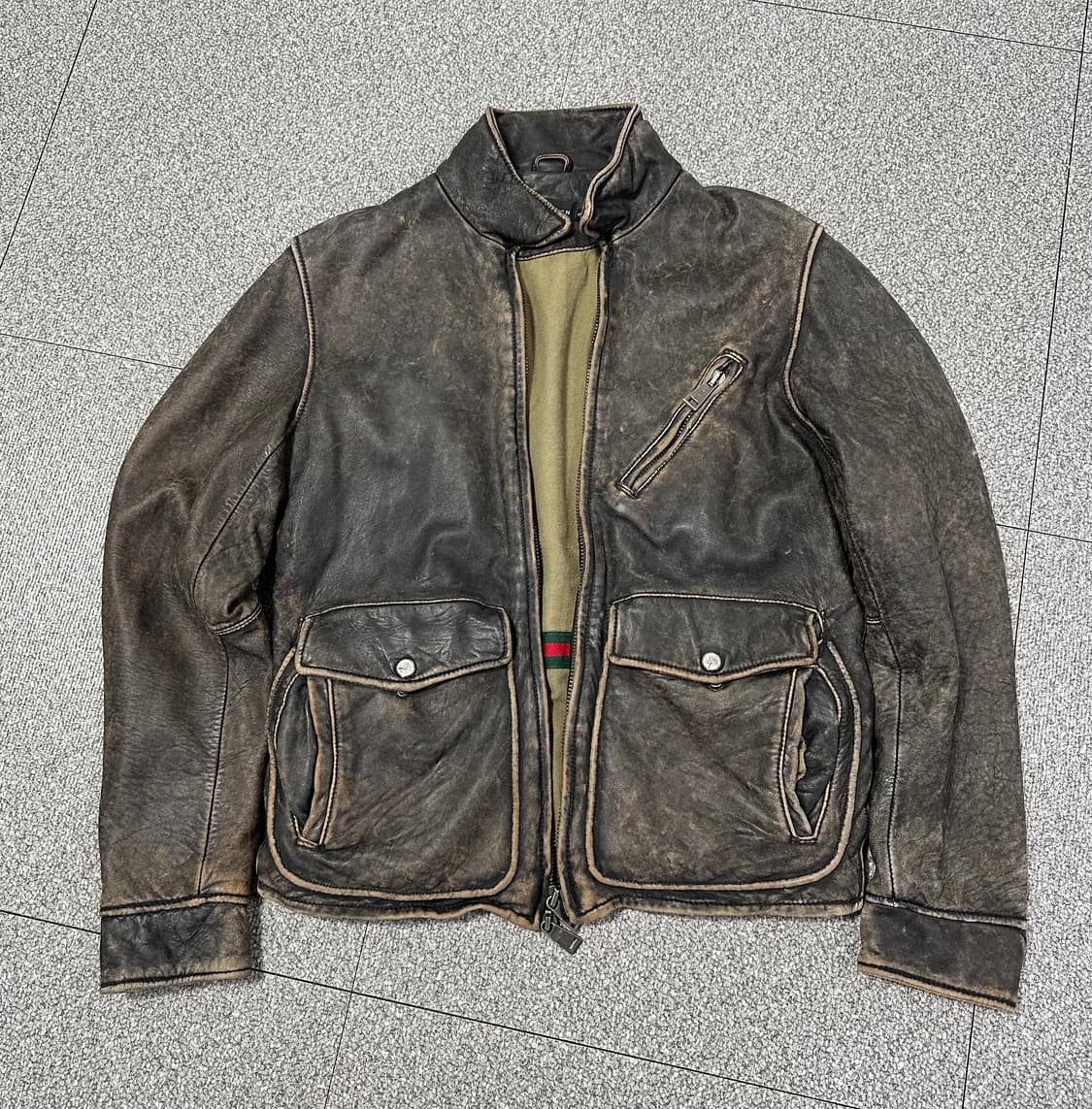 폴로랄프로렌 에이징 한정판 가죽자켓 레더자켓s 상품이미지1