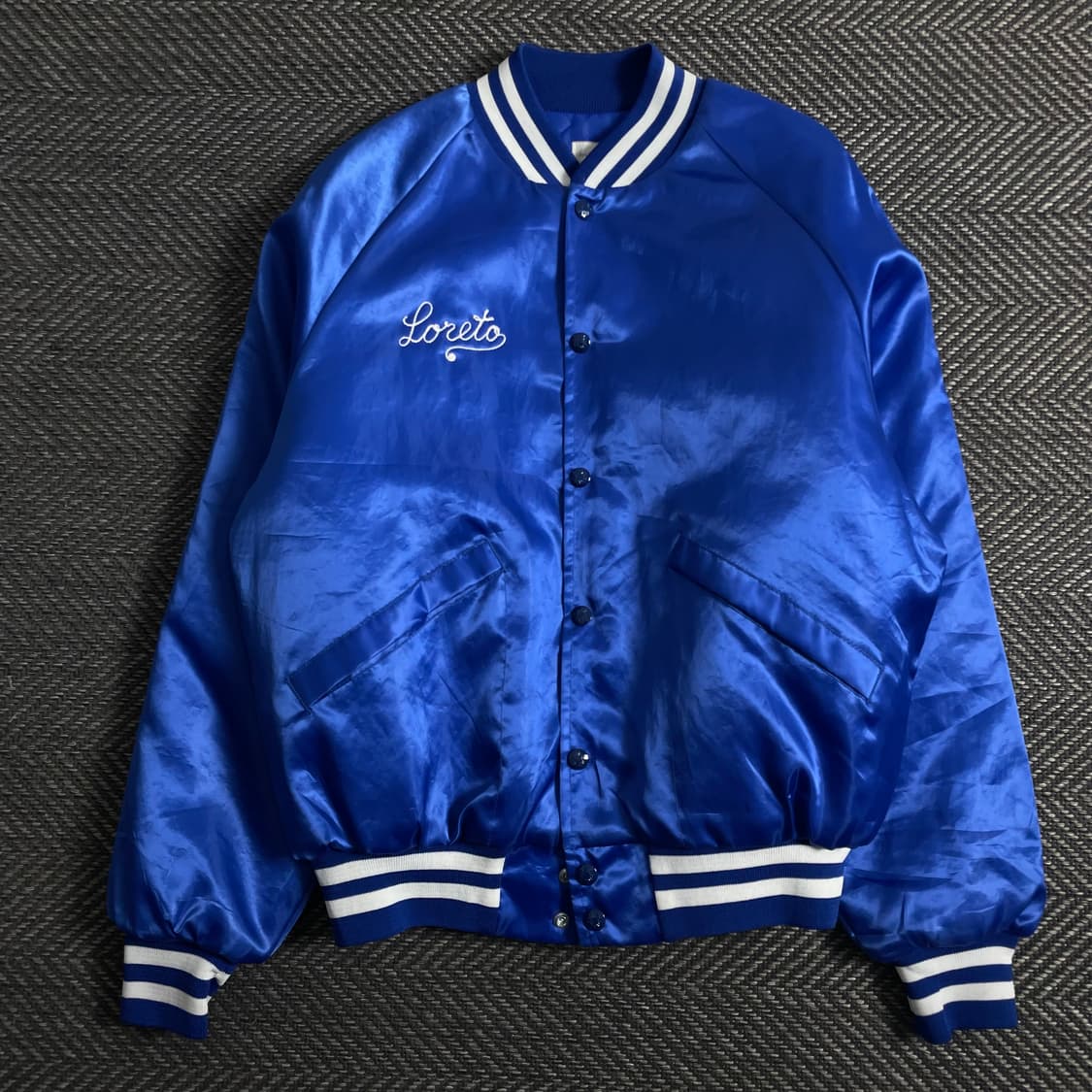 USA 빈티지 레터링 올드스쿨 새틴 바시티 자켓o 3898 상품이미지2