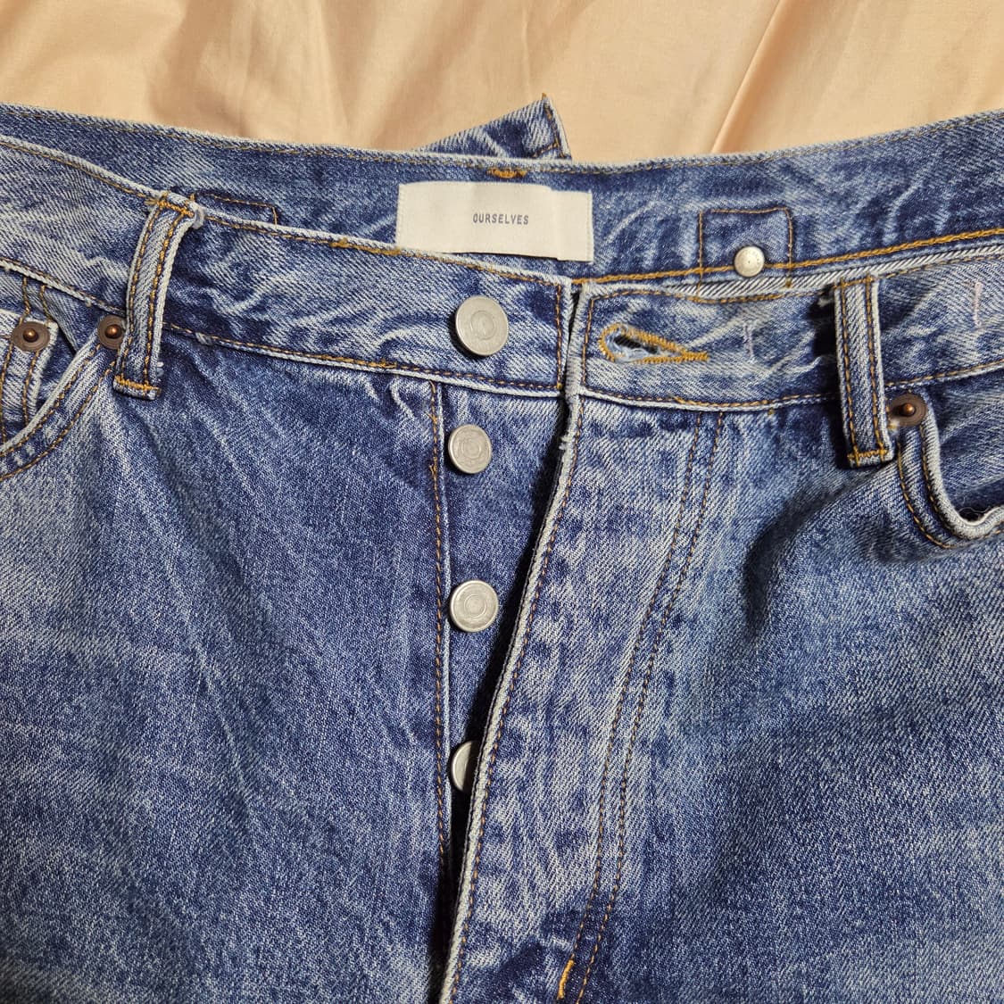 [1] 아워셀브스 와이드 테이퍼드 데님 워시드블루 / 아워셀브즈 중청 상품이미지5