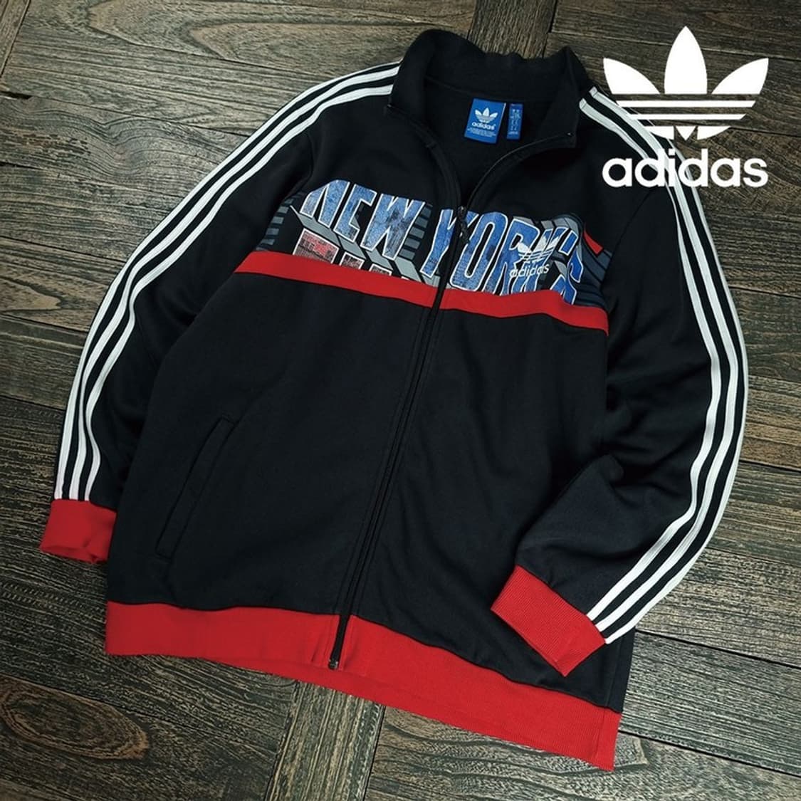 [아디다스] 뉴욕 져지 트랙탑 집업 자켓 블랙 M19756 상품이미지1